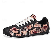 cheap Casual Sneakers-Men's Green Patterned Lace-Up Sneakers Fashion Casual Low Top Walking Shoes Lightweight Streetwear Trainers for Men, Ideal for Daily Wear, Travel, Weekend Outings and Casual City Looks