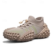 cheap Casual Sneakers-Men's Knit Sock Sneakers, Lace-Up Chunky Sole Walking Shoes, Breathable Sport Casual Shoes for Hiking, Travel, Daily Wear