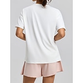  Dames zomer T-shirt met verkoelende eigenschappen – sneldrogend, ademend, effen T-shirt met asymmetrische zoom voor een casual look. &outdoor kleding