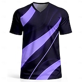 billiga Löpar-T-shirts och linnen-Herr Abstrakt Fotbollssommar Global matchning Tröjor T-shirt för jogging Sommar Färgblock Kortärmad UPF 50 Snabb tork Andningsfunktion casual Löpning Joggning Kondition Blå Gul Purpur Sportkläder