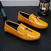 voordelige Casual loafers-Rode heren loafers met krokodillenprint en kwastjes – elegante geklede schoenen, ademend leren instapmodel – geschikt voor kantoor, avondfeesten en speciale gelegenheden