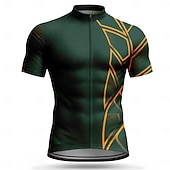 economico Maglie da uomo-Da uomo Maglia da Ciclismo Geometrico Manica Corta Bicicletta Maglia Top con 3 tasche posteriori Resistente ai Raggi UV Asciugatura Rapida Con tasche Cerniera Frontale Gli sport Blu Rosso Verde