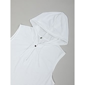 preiswerte Fitness Tank-Tops-Herren Tank Top Weste Unterhemd Ärmelloses Shirt Ärmellos Mit Kapuze Sommer Einfach Mode Designer Lässig Mit Kapuze Lässig Outdoor Fitnessstudio Schwarz Weiß Gelb Top T-Shirt für Herren