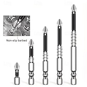 cheap Drill Bit Set-15pcs K5 Anti-Slip Shock-Resistant Threaded Drill Bit Set, Suitable for Electric Screwdrivers, High Hardness, Anti-Slip, Shockproof Magnetic Drill Bits, Compatible with Electric and Manual Drills