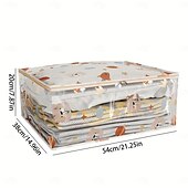 cheap Storage &amp; Organization-Large Capacity Transparent Storage Bag With Dust-Proof Zipper Cover, Foldable Organizer For Clothes, Toys, Blankets And Household Items, Waterproof 3D Storage Container For Closet, Bedroom, Dormitory