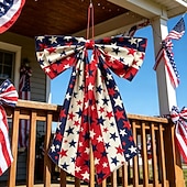 economico 250° Anniversario-Fiocco decorativo per il 250° anniversario degli Stati Uniti, fiocco patriottico da appendere, rosso, bianco e blu, ghirlanda per la porta del 4 luglio, fiocco per la porta d'ingresso, portico,