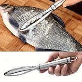 abordables Fruit &amp; Vegetable Tools-4pcs Stainless Steel Fish Remover Tool Set, Kitchen Scaler Fish Skin Graters Cleaning Peeler Scaler Scraper, Ideal for Home, Kitchen, Seafood Markets, and Professional Seafood Preparation