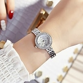 economico Orologi al quarzo-Elegant Women's Jewelry Bracelet Watch, Ladies Small Face Luxury Dress Wristwatch with Rhinestone Bezel &amp; Roman Numerals, Fashion Quartz Watch Gift for Her, Rose Gold and Silver Tone