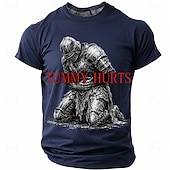 Burtica doare cavaler medieval îngenuncheat în armură amuzant bărbătesc sarcastic meme ironic vintage tricou grafic guler rotund mânecă scurtă streetwear casual cadou pentru el haine de designer