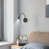 ieftine Aplice de Perete-Lampă de perete cu LED pentru interior, lampă de citit cu LED pentru montare pe perete, lampă de citit cu focalizare pentru pat, lumini pentru tăblia patului, lampă de citit cu LED-uri cu furtun rotund din bronz, montată pe noptieră de 3 W