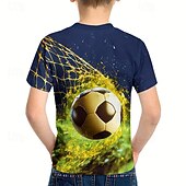 tanie 3D sporty i gry dla chłopców-Dla chłopców 3D Graficzny Piłka nożna Koszulki piłkarskie Podkoszulek T-shirt Krótki rękaw Druk 3D Lato Wiosna Sport Moda Moda miejska Dzieci 4-12 lat Półgolf Codzienny Na zewnątrz Regularny
