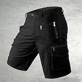  Men's Tactical Shorts Cargo Shorts Shorts Hiking Shorts Buttons Multi Pocket Plain Wearable Short Daily Outdoor Camping & Hiking Fashion Classic Khaki Black