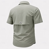 cheap Men's Western Shirts-Men's Cross Fishing Shirts Cargo Shirt Utility Shirt Short Sleeve Sports &amp; Outdoors Tactical Outdoor Streetwear Spring &amp; Summer Shirt Collar Quick Dry Mesh Black Light Green Army Green Navy Blue Brown