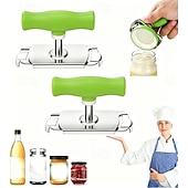 abordables Ouvre-bouteilles-Lot de 2 ouvre-bocaux ergonomiques en acier inoxydable, pour une ouverture facile des couvercles. Conception métallique durable pour bocaux et récipients alimentaires. Pince pour ouvrir les bocaux de