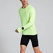 cheap Running Tee &amp; Tank Tops-Men's Solid Colored Running T-Shirt Compression Shirt Casual Polo Shirts Running Shirt Summer Spring Fall Fall / Winter Long Sleeve Quick Dry Lightweight Moisture Wicking Gym Workout Active Training