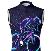 abordables Maillots Hombre-Hombre Chaleco de Ciclismo Maillot de Ciclismo Bicicleta Sin Mangas Bicicleta Chalecos Maillot Camiseta con 3 bolsillos traseros Secado rápido Bolsillo trasero Dispersor de humedad Transpirable
