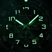 economico Orologi al quarzo-Orologio cronografo da uomo Olevs di lusso con quadrante verde, bicolore in acciaio inossidabile, fasi lunari, impermeabile, luminoso, analogico al quarzo, orologio da polso da uomo con quadrante