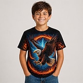economico Umoristico 3D del Ragazzo-Ragazzi 3D Grafico Uccello Maglietta 3D Senza Maniche Manica Corta Stampa 3D Estate Punk Bambini 4-12 Anni Quotidiano Vestibilità regolare