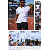 tanie podstawowe koszulki-Męskie Podkoszulek Koszulka Krótki rękaw Półgolf Lato Wiosna Równina Codzienny Obuwie sportowe Szybkoschnąca Szczupła Gładkie Codzienny Sport Jasnoniebieski Czarny Biały Top Tee dla mężczyzn