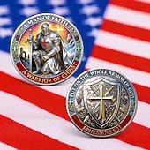 cheap U.S. 250th Anniversary-Christian Faith Commemorative Coin – A Man of Faith Warrior of Christ, Put on the Whole Armor of God, Ephesians 6:11, Collectible Religious Coin Gift Set