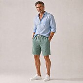 preiswerte Klassiker-Herren-Shorts aus 100 % Leinen – knielange, lässige Sommershorts