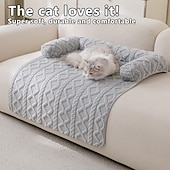 abordables Funda de sofá para mascotas-Cojín cálido y relajante para mascotas en invierno, cama para perros ultrasuave y gruesa, funda antideslizante y lavable para nido de gato para perros pequeños y medianos.