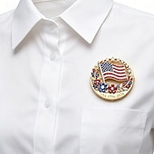 olcso Az Egyesült Államok 250. évfordulója-Az USA 250. évfordulójára készült zománc bross kitűző, amerikai zászló mintával, hazafias piros fehér kék csillagokkal &amp;virágok, emlékkép USA 1776-2026