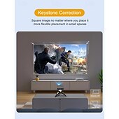 Недорогие Проекторы-Умный мини-проектор DLP на базе Android, портативный карманный проектор с поддержкой декодирования 4K. &amp;3D, встроенный аккумулятор 3000 мАч, двойной Wi-Fi 5G, Bluetooth, коррекция трапецеидальных