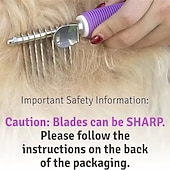 baratos Cuidados com o Cabelo-Pente desembaraçador para pelos de animais de estimação, com lâminas longas e seguras para cães e gatos, ideal para desembaraçar pelos emaranhados ou com nós na pelagem interna.
