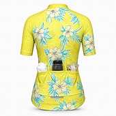 cheap Women's Jerseys-Women's Cycling Jersey Floral Short Sleeve Bike Jersey Top with 3 Rear Pockets Sunscreen UV Resistant Quick Dry Reflective Strips Sports Yellow Pink Blue Clothing Apparel