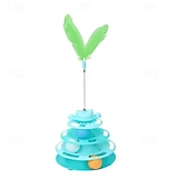 baratos Brinquedos Para Gatos-brinquedo para gato bola giratória prato de diversão para gato bastão de jogo automático para gato pena bola giratória brinquedo de torre espacial