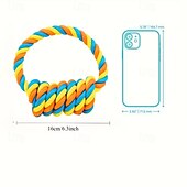 cheap Interactive Toys-1pc Large Breed Knot Dog Toy-Multicolor, Tough Chew Toy for Aggressive Chewers, Heavy Duty Dental Floss Toy Kit Anti-Chew Design