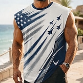  Mannen's 250e Verjaardag Patriottische Amerikaanse Vlag 1776 2026 Mouwloos T-shirt Crew Neck Zomer Street Top