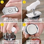 abordables Ouvre-bouteilles-Lot de 2 ouvre-bocaux ergonomiques en acier inoxydable, pour une ouverture facile des couvercles. Conception métallique durable pour bocaux et récipients alimentaires. Pince pour ouvrir les bocaux de