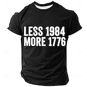  miesten vähemmän 1984 enemmän 1776 isänmaallinen vapaus sitaatti retro graafinen t-paita lyhythihainen vapauslause t-paita suunnittelijavaatteet vaatteet s m l xl xxl xxxl