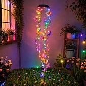 economico Striscie luci ad energia solare-Luci solari da giardino sospese, luci a LED realistiche a forma di fiori e rampicanti, impermeabili IP65, ideali per decorare giardini, patii e recinzioni, con accensione automatica ogni 8-12 ore.