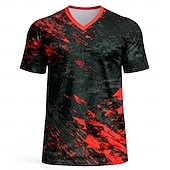 cheap Running Tee &amp; Tank Tops-Men's Soccer Jersey Geometric Abstract Athletic Short Sleeve T-Shirt UPF 50 Quick Dry Breathable mesh fabric 2026 Soccer Fan Tee Training Gym Running Sports Green and Black