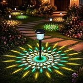 billiga Pathway Lights &amp; Lanterns-1 st solcellsdrivna gångbelysning färgskiftande solcellsdrivna trädgårdsbelysning ip65 vattentät utomhuslandskapslampor för gård gräsmatta uteplats uppfart dekorativ