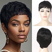 preiswerte Hochwertige Perücken-kurze Pixie-Cut-Haarperücken, Kunsthaarperücken für schwarze Frauen, kurze Perücke, weibliche Frisuren