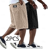 economico Pantaloncini casual-Per uomo Shorts Pantaloncini casual Pantaloncini di velluto a coste Tasca Elastico in vita Testurizzato Tinta unica Semplice Comodità Traspirante Corto Casuale All'aperto Spiaggia Vacanza Moda Bianco