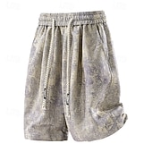 cheap Casual Shorts-Men's Shorts Casual Shorts Textured Shorts Pocket Elastic Waist Plain Abstract Comfort Breathable Knee Length Casual Outdoor Beach Vacation Fashion Pink Apricot Stretchy