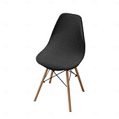 abordables Funda para silla de comedor-Funda elástica de sarga para silla, funda elástica con respaldo festoneado para silla de comedor.