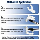 economico Accessori LED-20-200 pezzi 1/2 pollice applicabili per clip per luci a corda LED da 10-15 mm con 40-400 pezzi viti per clip di montaggio per luci a corda in PVC per esterni, ganci per Natale e matrimoni