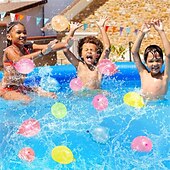 baratos Brinquedos de Verão-Pacote com 2000 balões de água, balões de látex coloridos e biodegradáveis com bicos de recarga para brincadeiras ao ar livre no verão, brinquedos para guerra de água para crianças e adultos,
