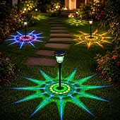 billiga Pathway Lights &amp; Lanterns-1 st solcellsdrivna gångbelysning färgskiftande solcellsdrivna trädgårdsbelysning ip65 vattentät utomhuslandskapslampor för gård gräsmatta uteplats uppfart dekorativ