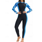 abordables Rash Guards de Una Pieza-Mujer Estándar Camiseta Protección Solar Surf Camiseta de protección solar de cuerpo completo Traje de baño Geométrico Retazos Pierna completa Protección solar UV Protección UV Secado rápido Manga