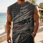  Mannen's 250e Verjaardag Patriottische Amerikaanse Vlag 1776 2026 Mouwloos T-shirt Crew Neck Zomer Street Top