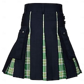 economico Fondi-Highland scozzese Medievale Celtico Kilt scozzesi utilitari Gonnellini Vichy quadrettato Costume Per uomo Celtico Fiera Rinascimentale LARP Festival Adulti Gonnellino Primavera &amp; Estate