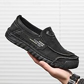 cheap Slip-On Casual Shoes-Men's Gray Slip-On Casual Loafers Lightweight Comfort Walking Shoes Soft Rugged Everyday Footwear for Daily Wear, Travel, Driving, Outdoor Leisure and Weekend Relaxation