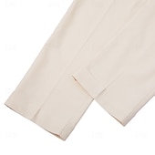  Pantalones de vestir de lino para hombre, plisados, de corte relajado – pantalones casuales ligeros de verano, de pierna ancha y corte recto, disponibles en marrón, azul marino y beige.
